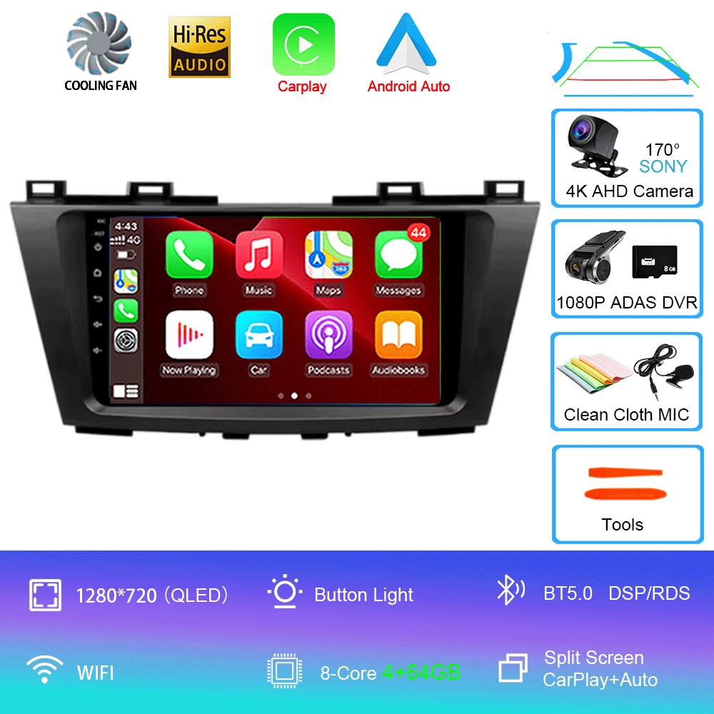 Android 14 Car Radio Multimedia Stereo Video Player For Mazda 5 CW 2010 - 2015 Navigation GPS Carplay 4G WIFI Auto 360 Camera