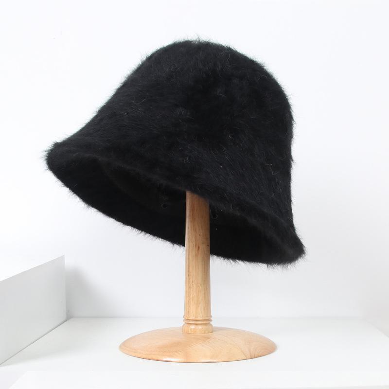 Women's Winter Wool Felt Fisherman Hat – Warm, Ear-Protecting Bucket Style for Large Heads, Slim Face Design