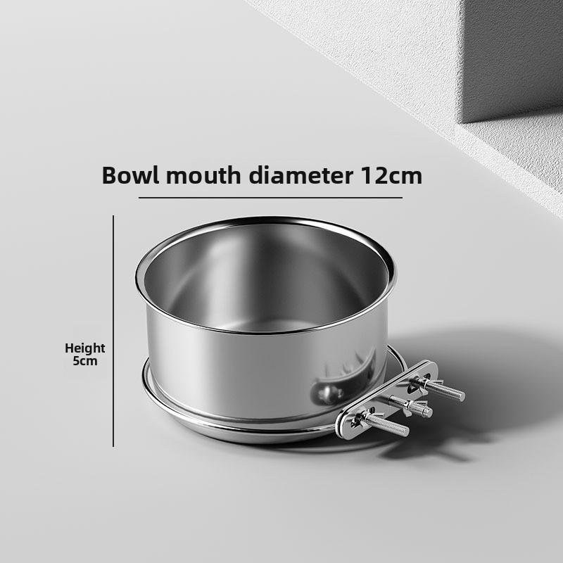 

Миска для домашних животных из нержавеющей стали, Подвесная миска для больших собак с защитой от опрокидывания, Фиксированная подвесная миска для больших клеток, Диспенсер для воды для собак Upgrade320ml