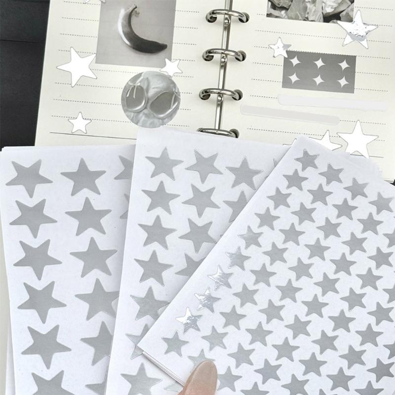 Glitzernde metallische Sternaufkleber Haftende Sternaufkleber Etiketten für Scrapbooking Geschenkpapier Journal Kinder Motivationsaufkleber
