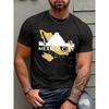 European Size Graphic Tee Mexico City Vintage Skyline Print Short Sleeve T-Shirt ,Casual Streetwear Retro Design for Men & Perfect for Daily Wear