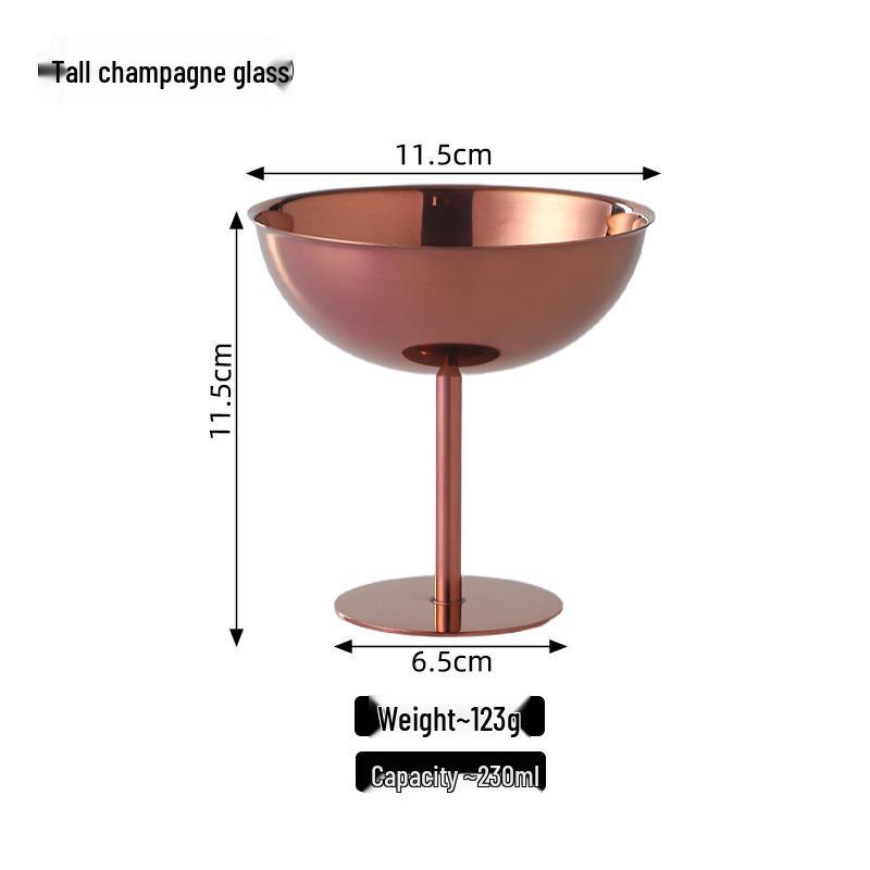 Coppa Alta in Acciaio Inossidabile 304 per Dolci, Gelati, Champagne, Portacandele o Succhi, con Opzioni di Logo Personalizzato.