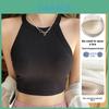 Summer Sleeveless Bandeau Top With Builtin Bra For Womens Casual Wear