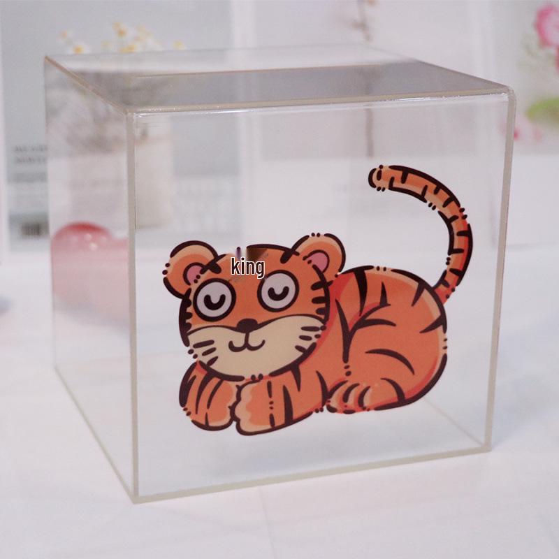 Transparent Acrylic High-Capacity Piggy Bank - No Withdrawal, Online Celebrity Style for Adults and Students.