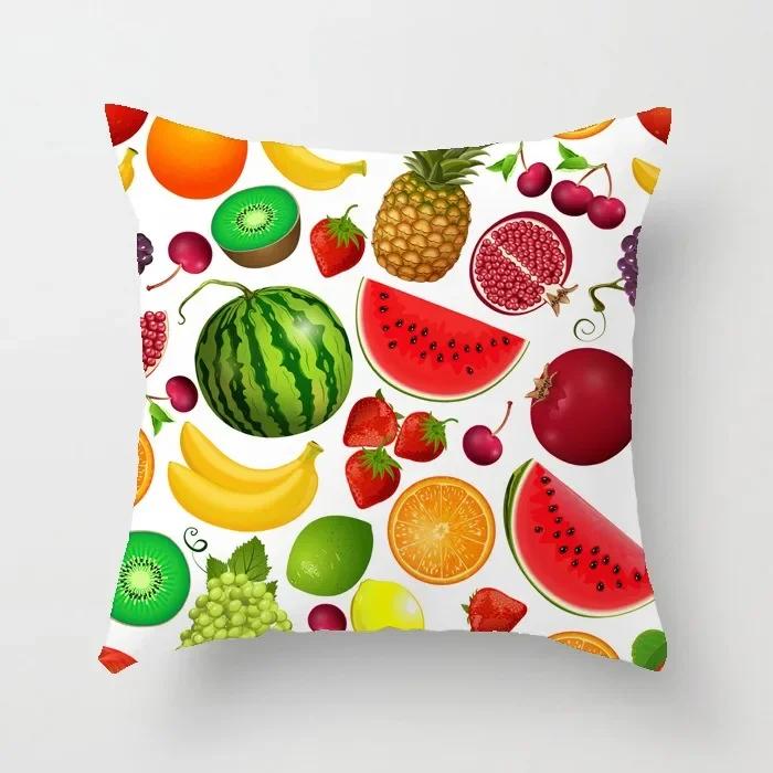 Luxury Home Decor Office Seat Cushion Cover Creative Cartoon Watermelon Banana Print Fashion Pillow Cover