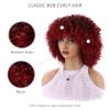 Curly Wigs for Women -Curly Wig with Bangs Natural Black Hair Synthetic Heat Resistant Full Wigs
