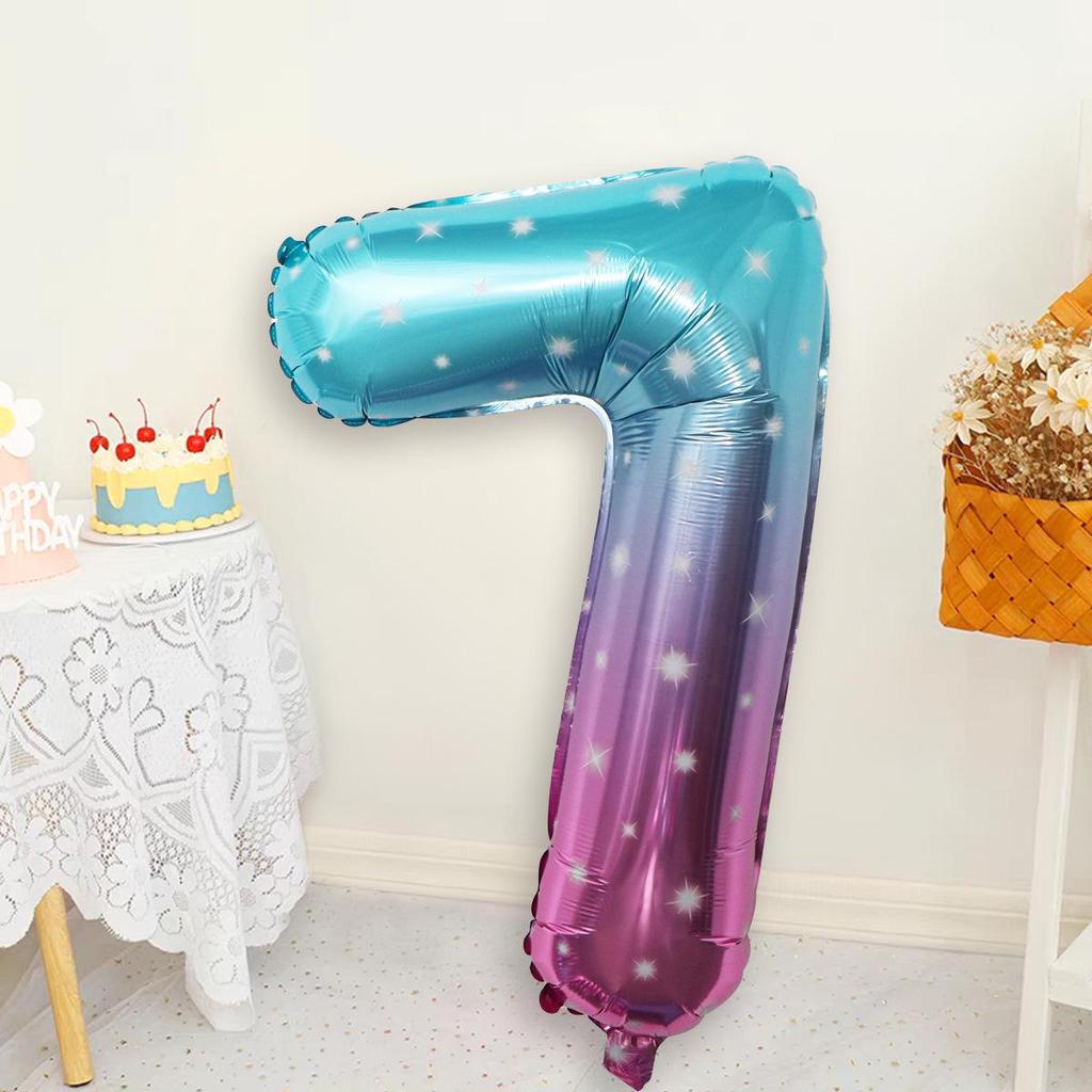 32-Inch Gradient Color Aluminum Foil Number Balloons - US Version