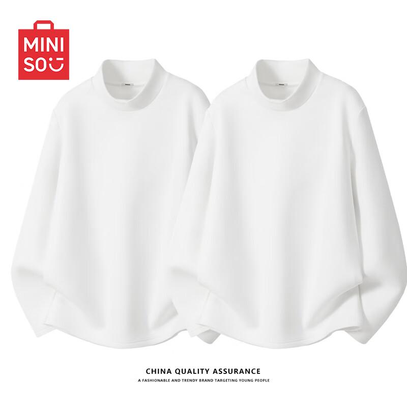 MINISO Men's Fleece-Lined Long Sleeve Thermal T-Shirt