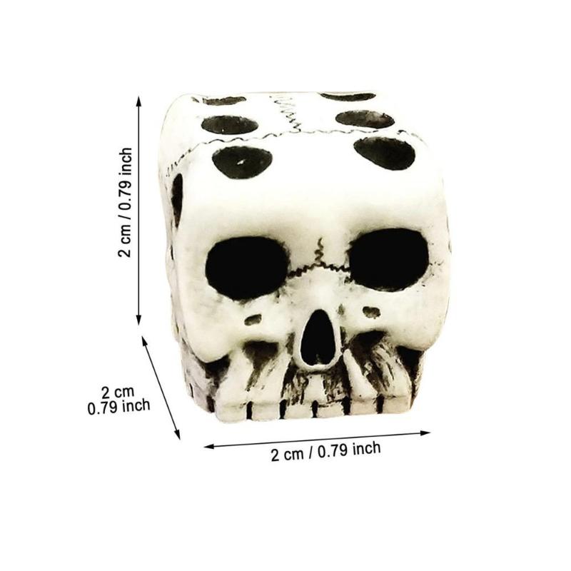 2/5pz Dadi Teschio Bianco Mini Teschio Faccia Dadi da Gioco Esagonali Dadi Esotici Gioco per Club Bar Festa di Halloween Oggetti di Scena Gioco Casuale