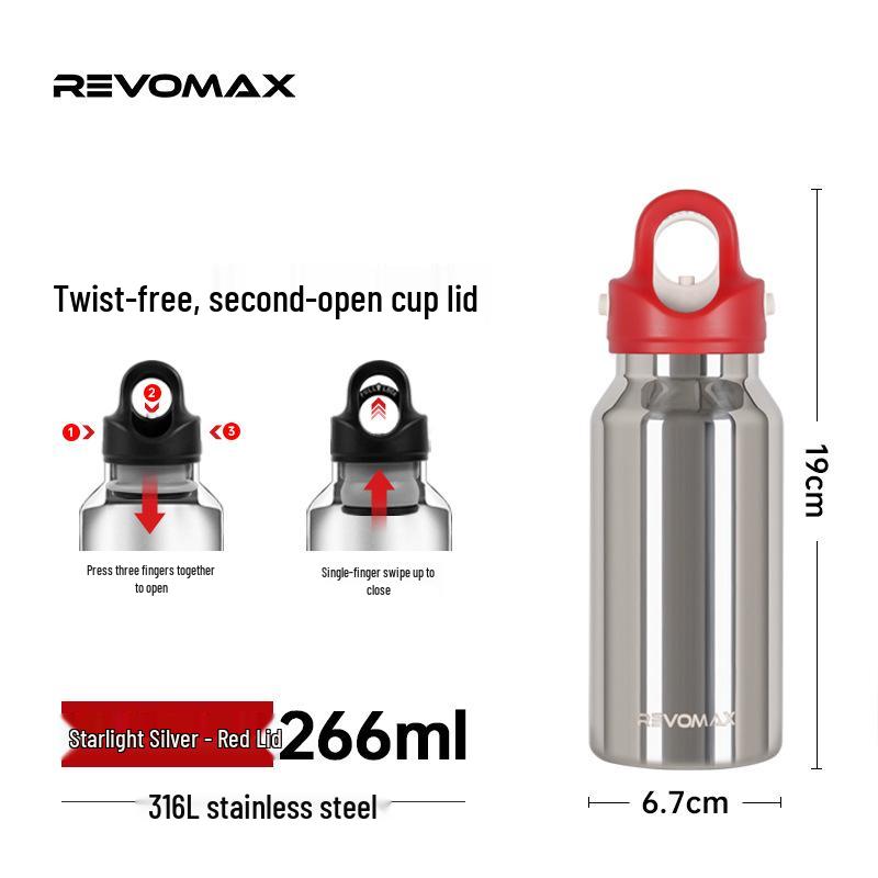 Термокружка Ruihu REVOMAX Год Лошади Starlight Silver, 266 мл, 316L, без резьбы, новый год, подарок 266ML