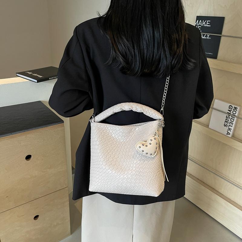 2025 New Plaid Handbag Large Capacity Shoulder Tote Armpit Bag Casual Simple Texture Bucket Bag