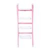 4 Step Ladder Non Slip Folding Step Stool Ladder Thickened Flower Stand for Kitchen Bedroom Office Pinkish White