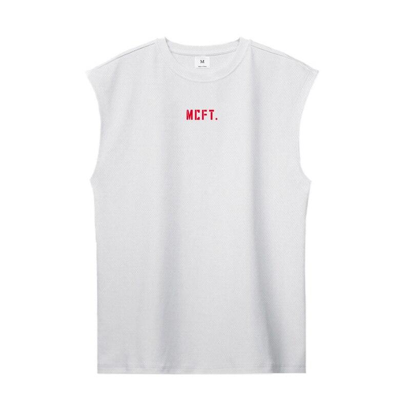 

Muscleguys Удобный и дышащий спортивный повседневный стиль, мужские майки для фитнеса, тренировочный жилет, футболка без рукавов для бодибилдинга XXL белый