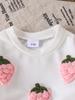 European & American Girls' Long-Sleeved Sweatshirt + Pink Pants Baby Set