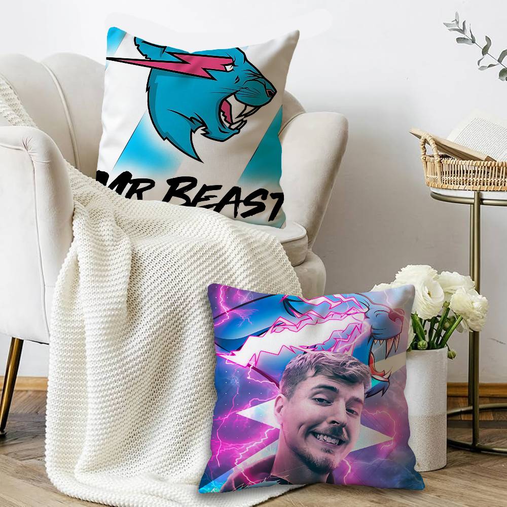 Game Blogger M-Mr B-Beastes Pillow Anime Pillow Sofa Bed Head Pillow Cover Cushion Cover 45x45 cm Fashion