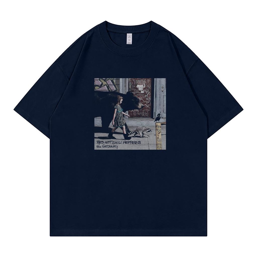 Red Chili Band Retro American Street Vintage Nirvana Relaxed Loose Cotton RoundNeck Rock ShortSleeve TShirt