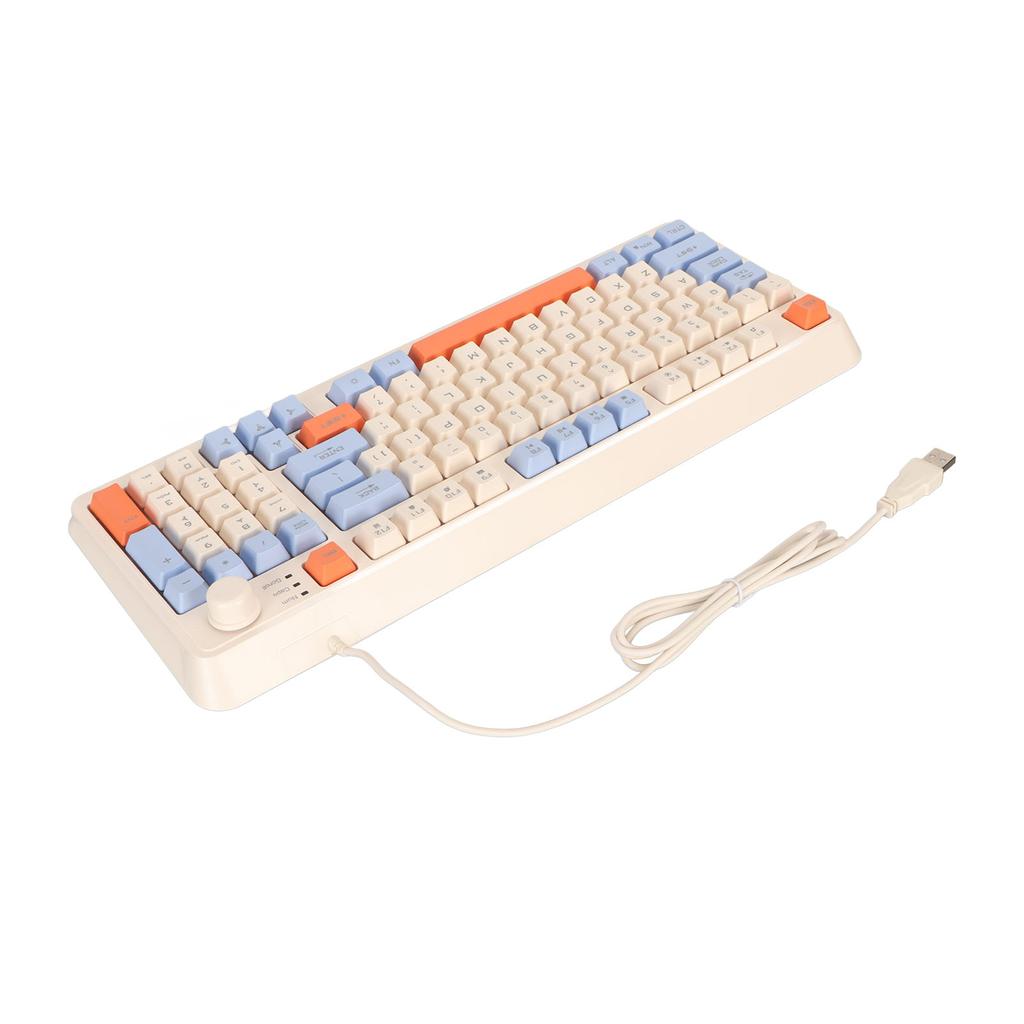 Gaming Keyboard Colored Backlit Wired 94 Keys Keyboard for Desktop Computer Notebook