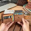 Vintage Echte Leder Herren Geldbörse Tiger Prägung Bifold Münzfach Retro Rindsleder Kartenhalter Große Kapazität Kurze Geldbörse
