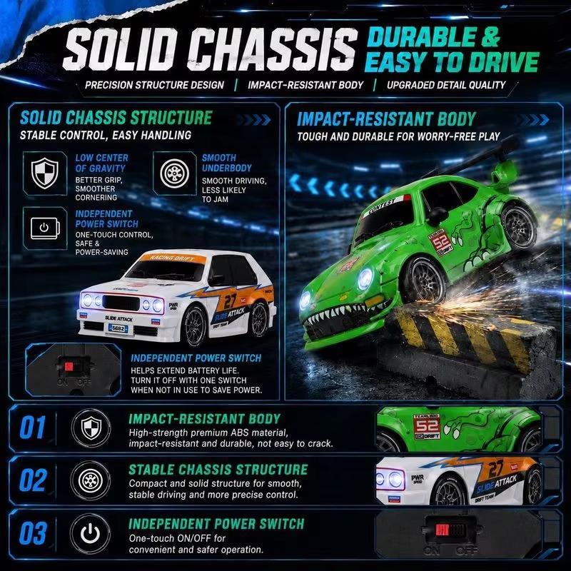 1/24 4WD RC Car 2.4G High Speed Drift Remote Control Car 20 Km/h With Led Light Radio Controlled GTR Racing Model Boy Toy Gift