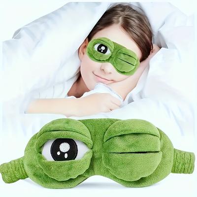 Maschera per Occhi a Rana Triste 3D per Dormire, Morbida Confortevole Mascherina da Viaggio, Unisex Adulti Bambini Blocca Luce Mascherina Occhi Design Portatile