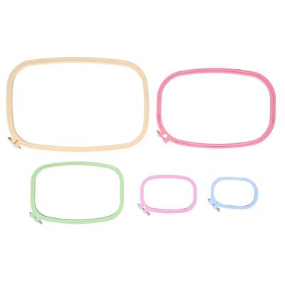 5 Adet Nakış Kasnağı Kare Kanaviçe Kasnağı Renkli ABS Plastik Çerçeve Kendin Yap Aletleri