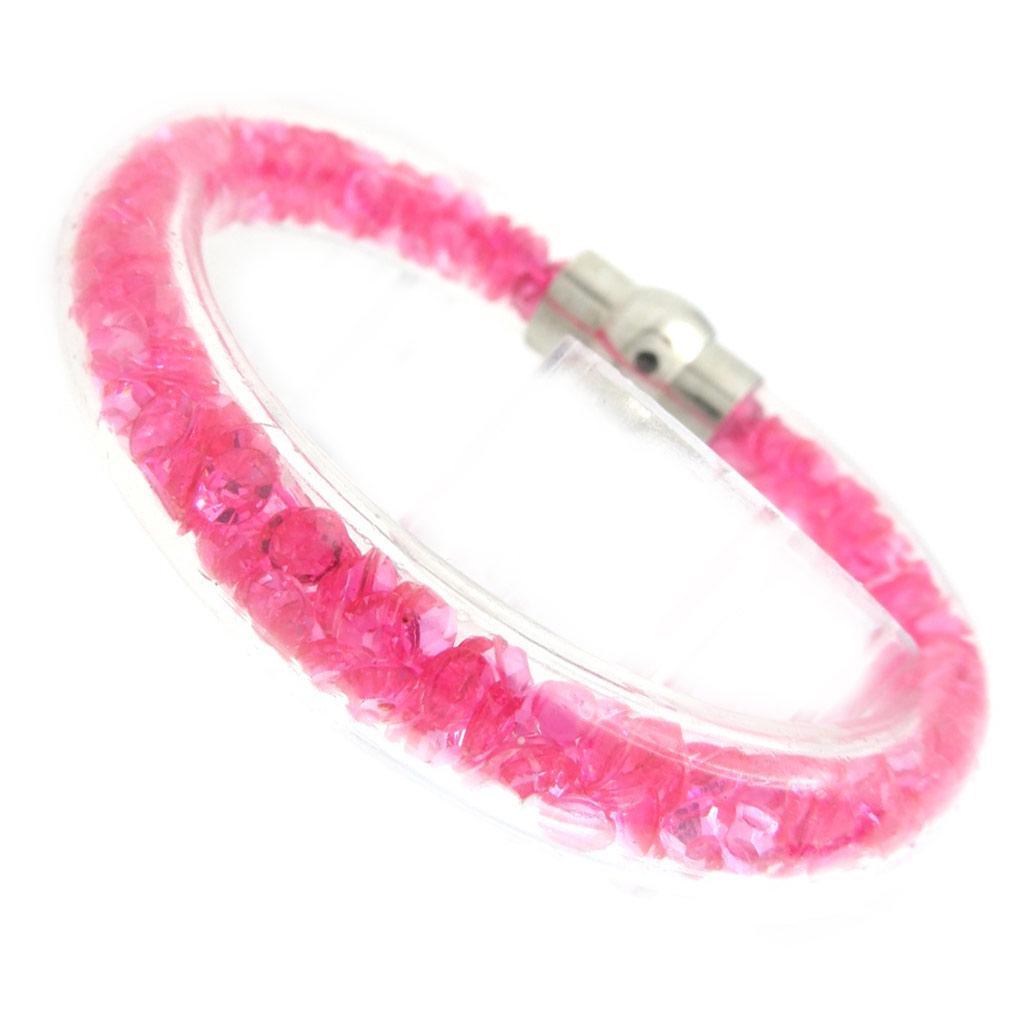 Les Trésors De Lily [M4165] - Bracelet Créateur 'Joyaux' fuschia (5. 5 cm- 1 cm)