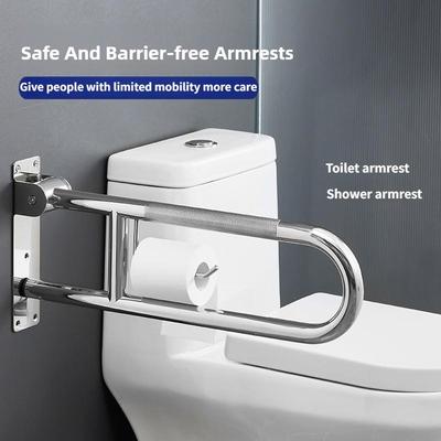 Faltbarer Anti-Rutsch-Haltegriff für ältere Menschen Badezimmer Toilette Sicherheitsarmlehne Multifunktionaler Edelstahl-Handlauf