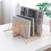 W89C 10 File Storage Shelf Book Stand Bookend Nordic Wrought Iron Holder for Home Office