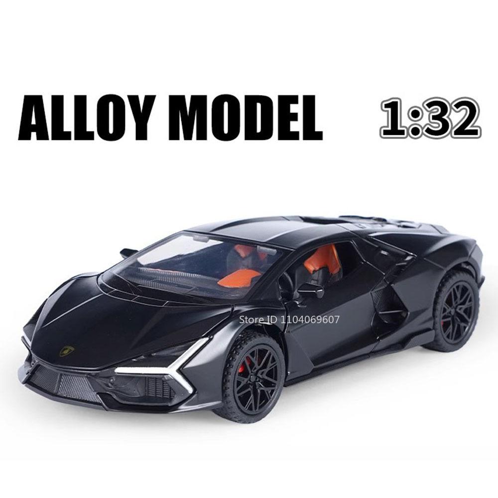 

1:32 Revuelto Sports Car Toy Models Alloy Diecast URUS Supercars Doors Opened Sound Light Pull Back Ornament Cars for Kids Gift