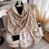 Scarf Female Winter Fringed Shawl Fairy Four-Leaf Clover Versatile Cashmere Thickened Warm And Cold-Proof Scarf Dual-Purpose