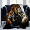 1pc Orange and White Tigers in Balance Blanket  Perfect for Home Decor,Living Room, Travel, Camping, Car Blankets