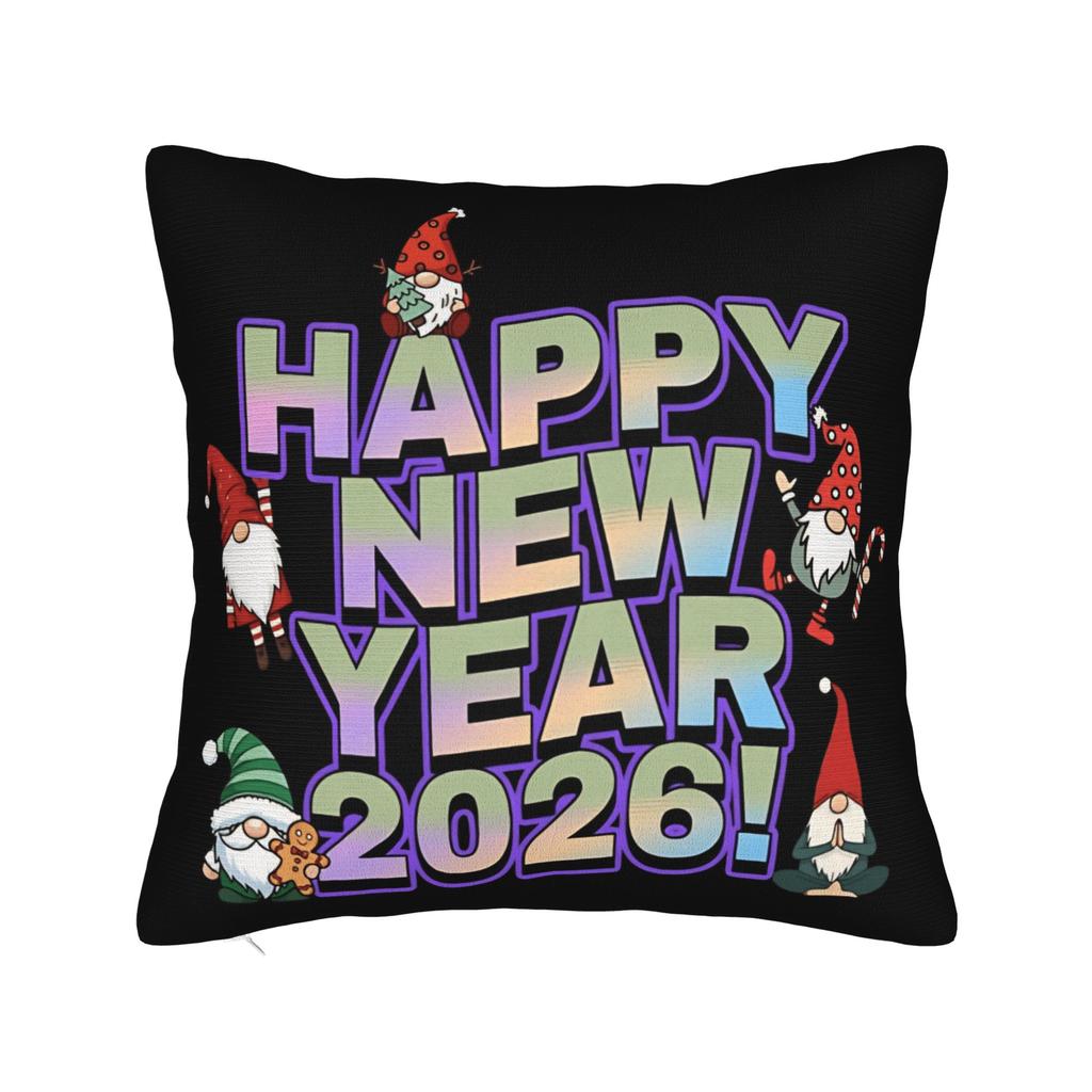 67 Happy New Year 2026 Donut Pillow Cover Morden Pillow Case For Office Car Home Decor Soft Cushion Cover Birthday Present