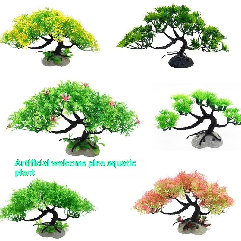 Aquarium Simulation Plants Fish Tank Landscaping Decorations Plastic Water Plants Flowers Trees Rocks Ornaments Accessories