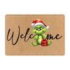 Grinch Floor Mat, Christmas Carpet, Holiday Door Mat, Green Clown Floor Mat.