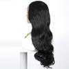 European American Front Lace Wig Women's Long Curly Hair Black Big Wave High Temperature Silk Headgear
