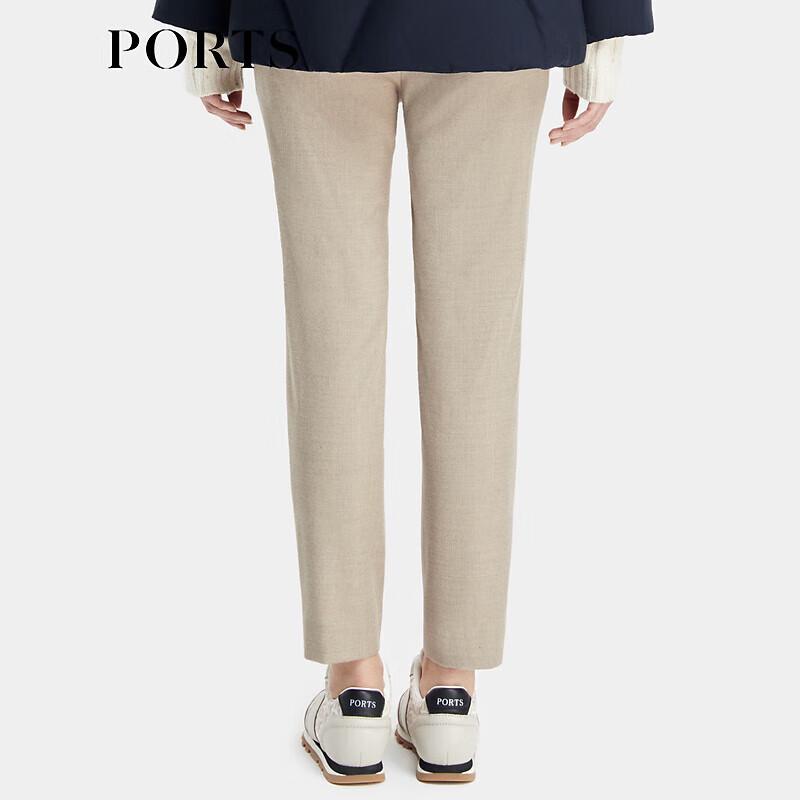 PORTS Women's Oatmeal Grey Skinny Trousers