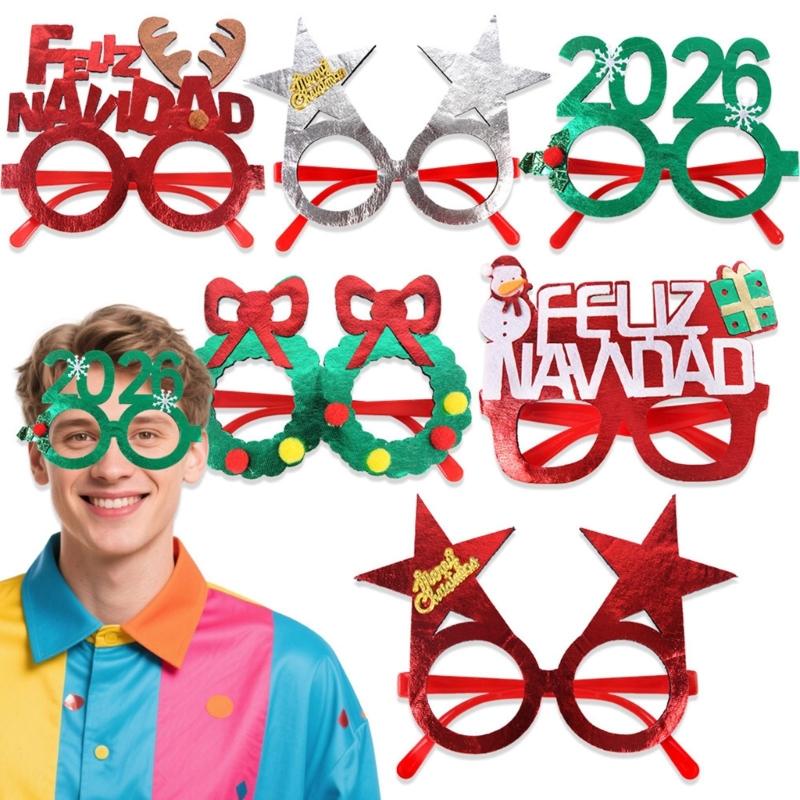 2026 Christmas Eyewear For Costumes Adults Kids Reusable Party Props Foldable Frame Costume Glasses