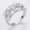 Elegant CopperColor Inlaid White CZ Women's Ring Geometry Daily Wear Party Jewelry