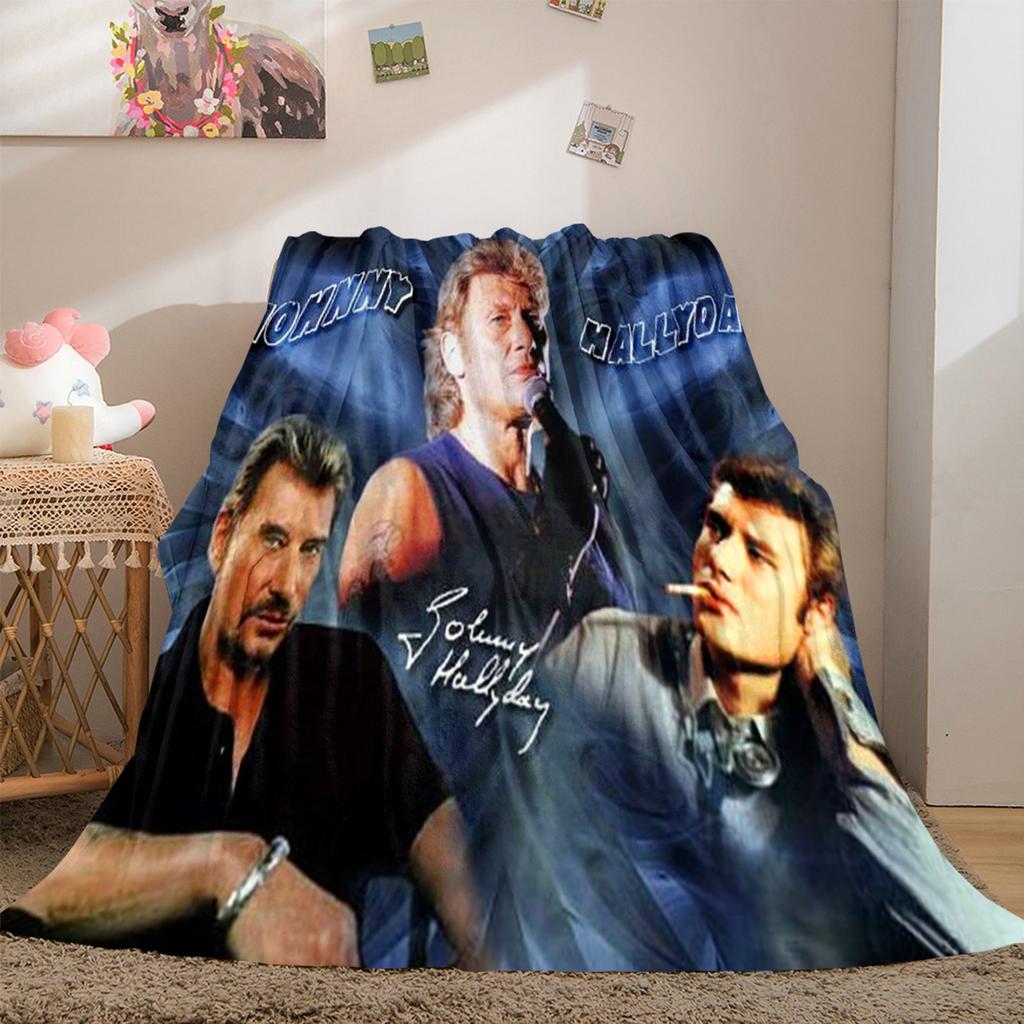 French legendary rock singer and actor Johnny Hallyday blanket soft home furnishing nap decoration four seasons warm Sherpa blanket U17