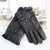 Sheepskin Fur Gloves Men Leather Thick Winter Warm Outdoor Wind and Cold Handmade Sewing Finger New Bickmods Brand