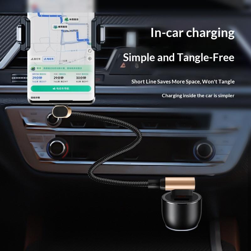 66W USB C Fast Charging Short Cable Braided Nylon 90 Degree Right Angle for Power Bank Outdoor