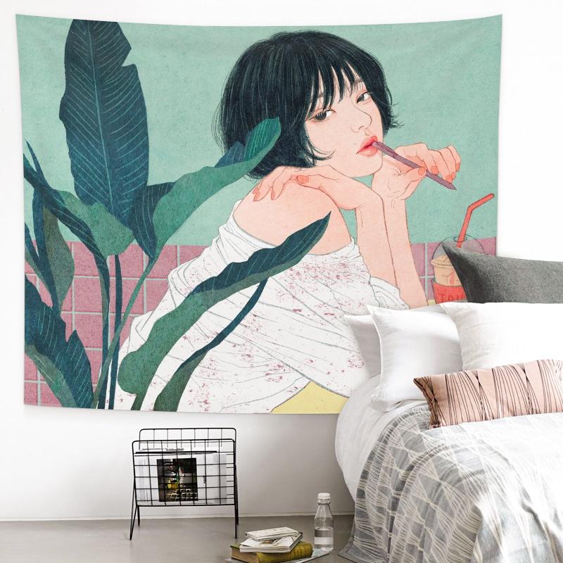 VIKAMA American Minimalist Mandala Tapestry Wall Decoration Living Room Bedroom Dormitory Easy To Hang Home Decoration