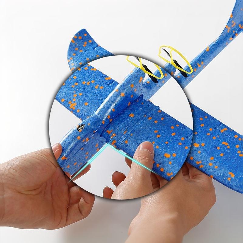 Electric Foam Plane Glider Hand Throw Airplane With Led Light Automatic Flight Planes Outdoor Kids Toys For Children Boys Gifts