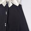 New Korean Style Girls' Black Sleeveless Shawl Collar Dress