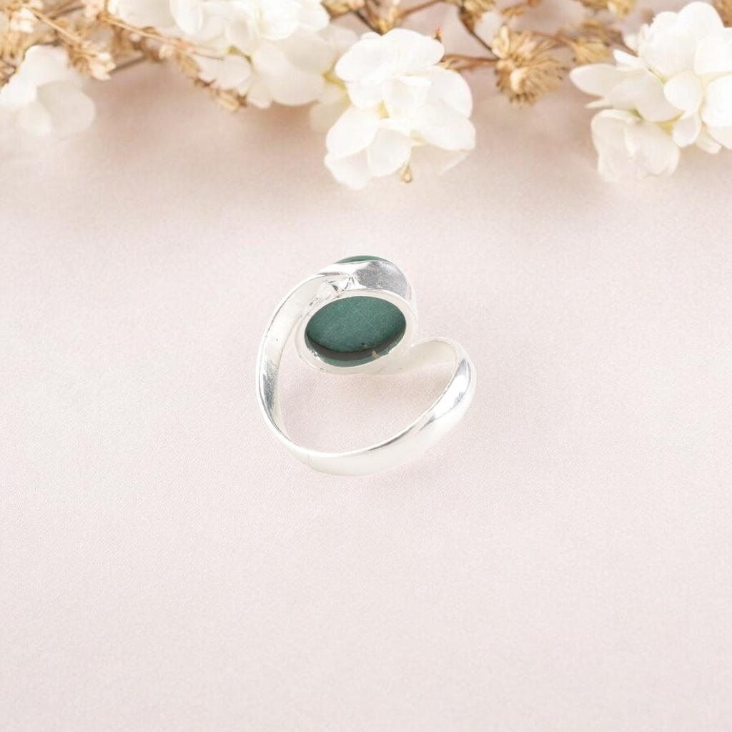 Rare Malachite Gemstone 925 Sterling Silver Jewelry Handmade Ring Gift For Mom RR-53-35
