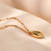 K Gold Plated Teardrop Pendant Minimalist Copper Necklace For Women