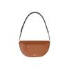 Olympia Adjustable Shoulder Strap Leather Half Moon Bag Unisex Handbags Warm-Brown 80347071