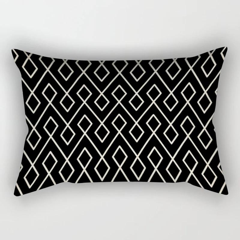 Geometric Black Pillowcase Living Room Sofa Cushion Cover Pillowcase Waist Home Decoration