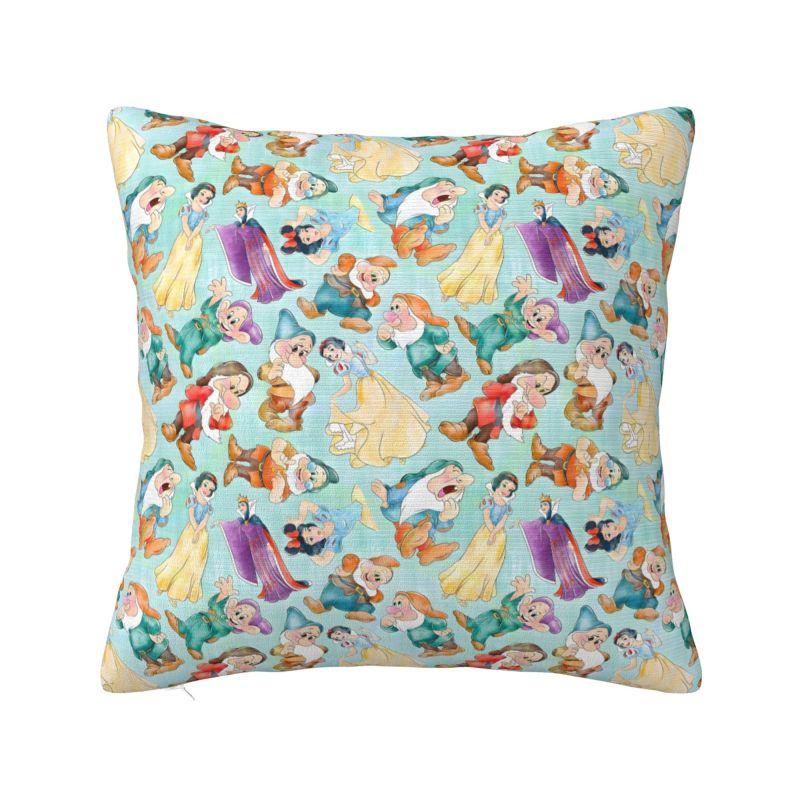 

Snow White And Her Posse Poster Cushion Covers Velvet Anime Cartoon Fantasy Film Throw Pillow for Sofa Car Square Pillowcase 12x12Inch