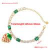 Exquisite Sweet Copper Diamond Strawberry Bracelet Necklace Premium Fruit Jewelry Set Vl633-634